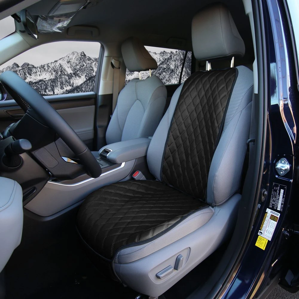 Faux Leather Seat Protectors - Front Set Black(Faux Leather Seat Protectors Front Set Black) 2 Faux Leather Seat Protectors - Front Set Black(Faux Leather Seat Protectors Front Set Black) - Image 2