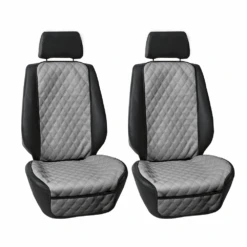 Faux Leather Seat Protectors - Front Set Gray(Faux Leather Seat Protectors Front Set Gray)
