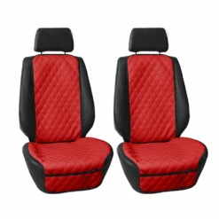 Faux Leather Seat Protectors - Front Set Red(Faux Leather Seat Protectors Front Set Red)