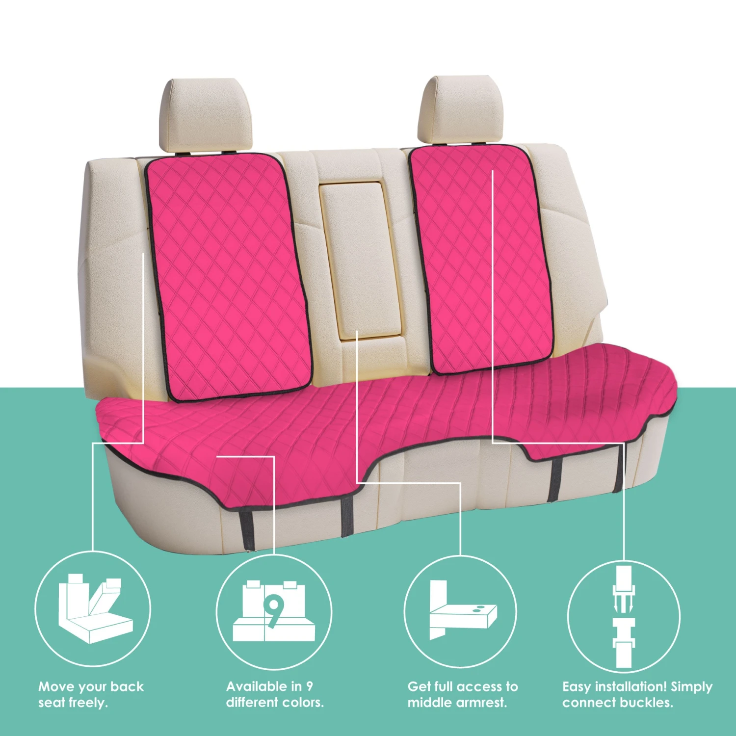 Neosupreme Seat Protectors - Rear Set Pink(Neosupreme Seat Protectors Rear Set Pink) 4 Neosupreme Seat Protectors - Rear Set Pink(Neosupreme Seat Protectors Rear Set Pink) - Image 4