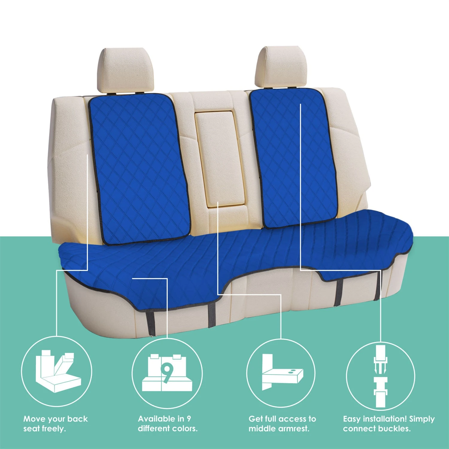 Neosupreme Seat Protectors - Rear Set Blue(Neosupreme Seat Protectors Rear Set Blue) 2 Neosupreme Seat Protectors - Rear Set Blue(Neosupreme Seat Protectors Rear Set Blue) - Image 2