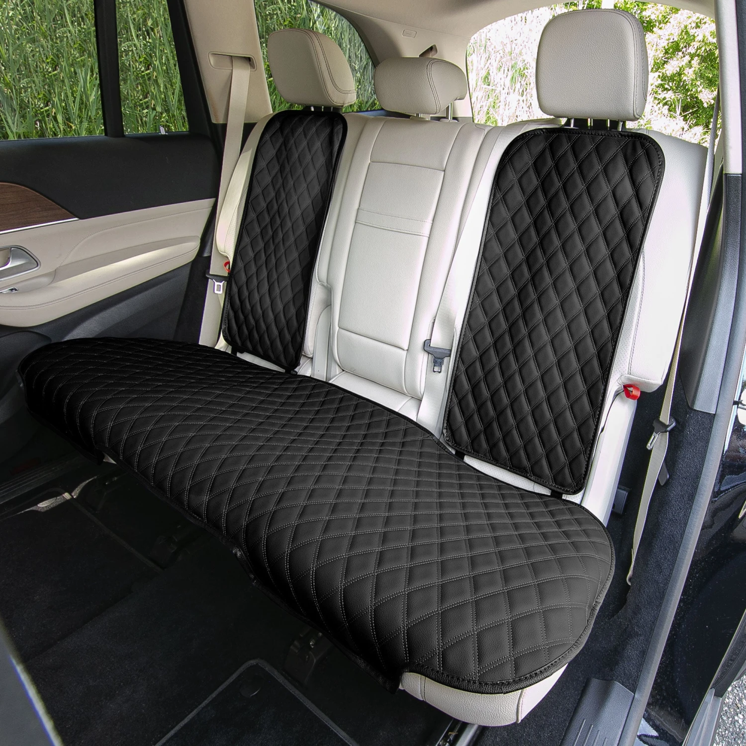 Faux Leather Seat Protectors - Rear Set Black(Faux Leather Seat Protectors Rear Set Black) 2 Faux Leather Seat Protectors - Rear Set Black(Faux Leather Seat Protectors Rear Set Black) - Image 2