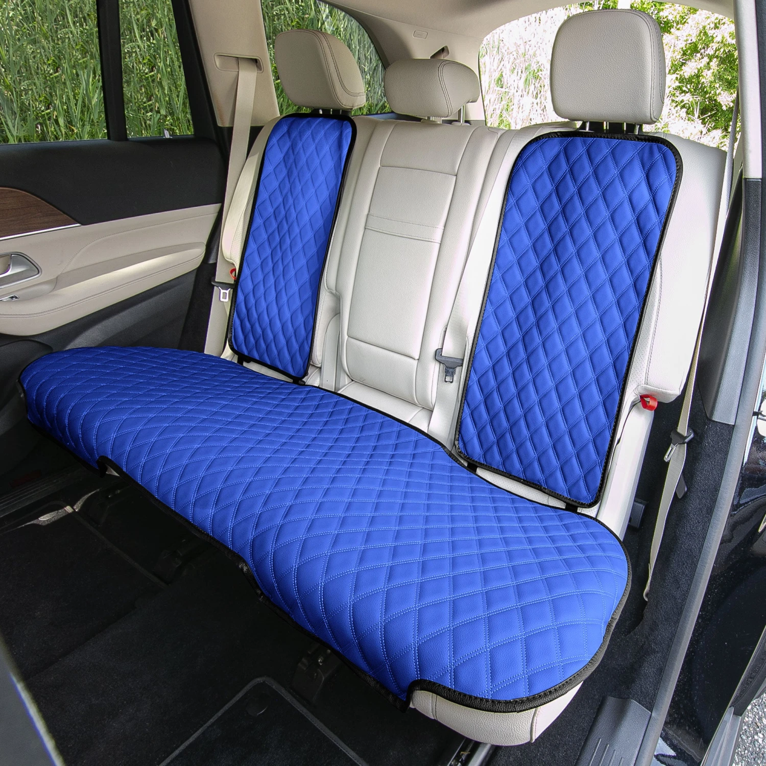 Faux Leather Seat Protectors - Rear Set Blue(Faux Leather Seat Protectors Rear Set Blue) 2 Faux Leather Seat Protectors - Rear Set Blue(Faux Leather Seat Protectors Rear Set Blue) - Image 2