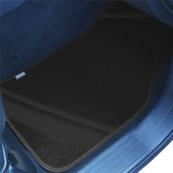 Non-Slip Carpet Floor Mats With Faux Leather Stripes - Full Set Gray(Non Slip Carpet Floor Mats With Faux Leather Stripes Full Set Gray) -FH Group fh14501gray 3