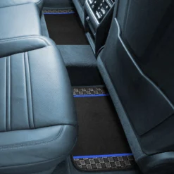 We Are Young Life Is Fun Checker Printed Seat Covers, Floor Mats, And Steering Wheel Cover - Blue Combo Full Set(We Are Young Life Is Fun Checker Printed Seat Covers Floor Mats And Steering Wheel Cover Blue Combo Full Set) -FH Group lf10002 BLUE 4 v2