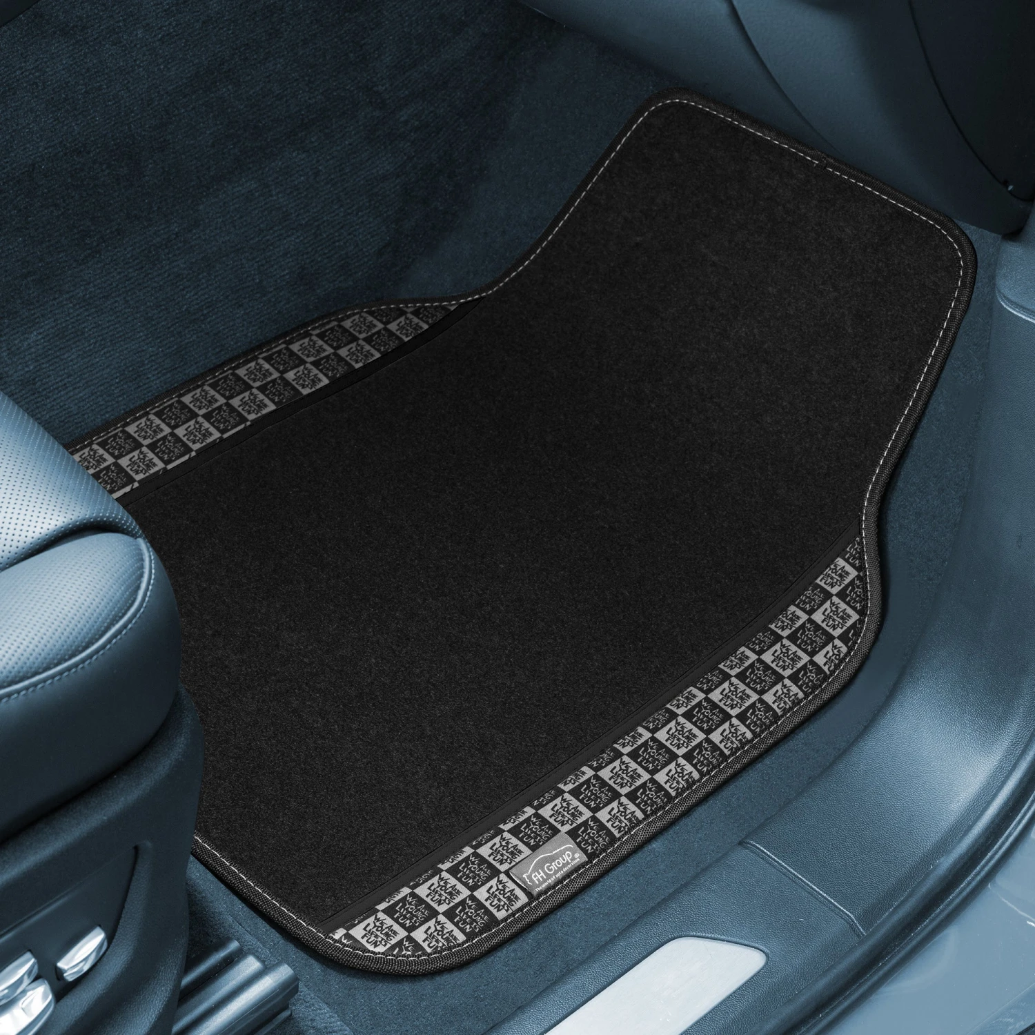 We Are Young Life Is Fun Checker Printed Seat Covers, Floor Mats, And Steering Wheel Cover - Black Combo Full Set(We Are Young Life Is Fun Checker Printed Seat Covers Floor Mats And Steering Wheel Cover Black Combo Full Set) 7 We Are Young Life Is Fun Checker Printed Seat Covers, Floor Mats, And Steering Wheel Cover - Black Combo Full Set(We Are Young Life Is Fun Checker Printed Seat Covers Floor Mats And Steering Wheel Cover Black Combo Full Set) - Image 7