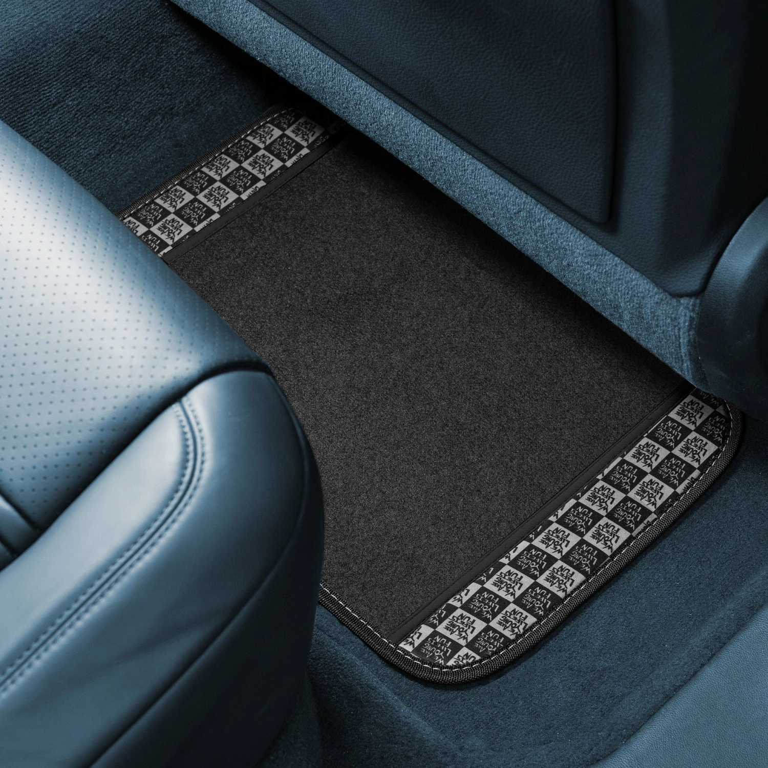 We Are Young Life Is Fun Checker Printed Seat Covers, Floor Mats, And Steering Wheel Cover - Black Combo Full Set(We Are Young Life Is Fun Checker Printed Seat Covers Floor Mats And Steering Wheel Cover Black Combo Full Set) 8 We Are Young Life Is Fun Checker Printed Seat Covers, Floor Mats, And Steering Wheel Cover - Black Combo Full Set(We Are Young Life Is Fun Checker Printed Seat Covers Floor Mats And Steering Wheel Cover Black Combo Full Set) - Image 8