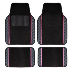 We Are Young Life Is Fun Print Non-Slip Carpet Floor Mats - Full Set Pink(We Are Young Life Is Fun Print Non Slip Carpet Floor Mats Full Set Pink)
