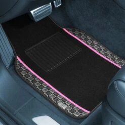 We Are Young Life Is Fun Print Non-Slip Carpet Floor Mats - Full Set Pink(We Are Young Life Is Fun Print Non Slip Carpet Floor Mats Full Set Pink) -FH Group lf10002 pink 2 v2 1