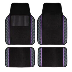 We Are Young Life Is Fun Print Non-Slip Carpet Floor Mats - Full Set Purple(We Are Young Life Is Fun Print Non Slip Carpet Floor Mats Full Set Purple)