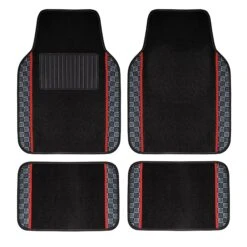 We Are Young Life Is Fun Print Non-Slip Carpet Floor Mats - Full Set Red(We Are Young Life Is Fun Print Non Slip Carpet Floor Mats Full Set Red)