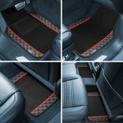 We Are Young Life Is Fun Print Non-Slip Carpet Floor Mats - Full Set Red(We Are Young Life Is Fun Print Non Slip Carpet Floor Mats Full Set Red) -FH Group lf10002 red 6 1