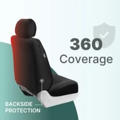 PU Leather Seat Covers - Full Set Black(Pu Leather Seat Covers Full Set Black) -FH Group pu001 black 115 4