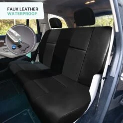 PU Leather Seat Covers - Full Set Black(Pu Leather Seat Covers Full Set Black) -FH Group pu001 black 115 5