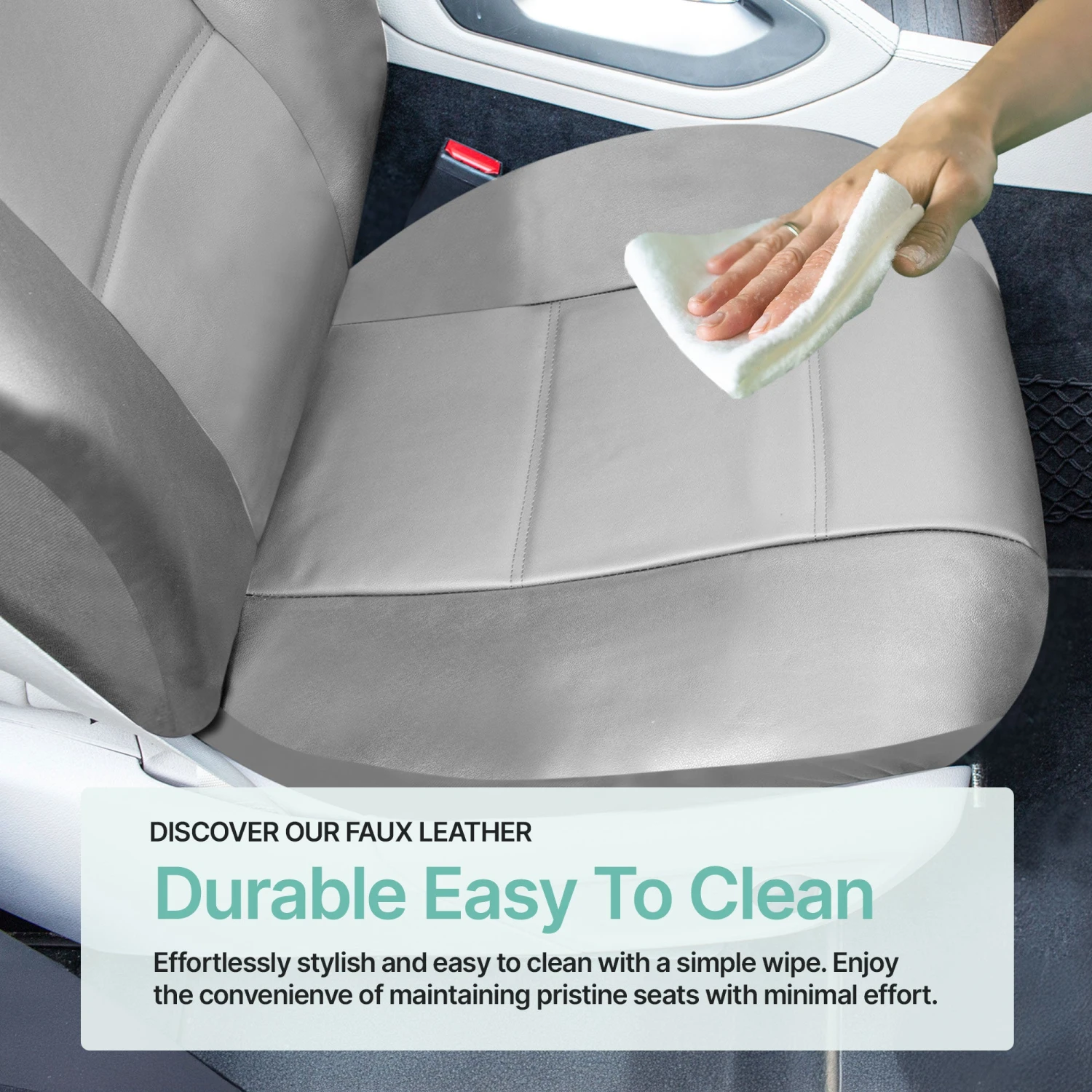 PU Leather Seat Covers - Front Set Gray(Pu Leather Seat Covers Front Set Gray) 4 PU Leather Seat Covers - Front Set Gray(Pu Leather Seat Covers Front Set Gray) - Image 4