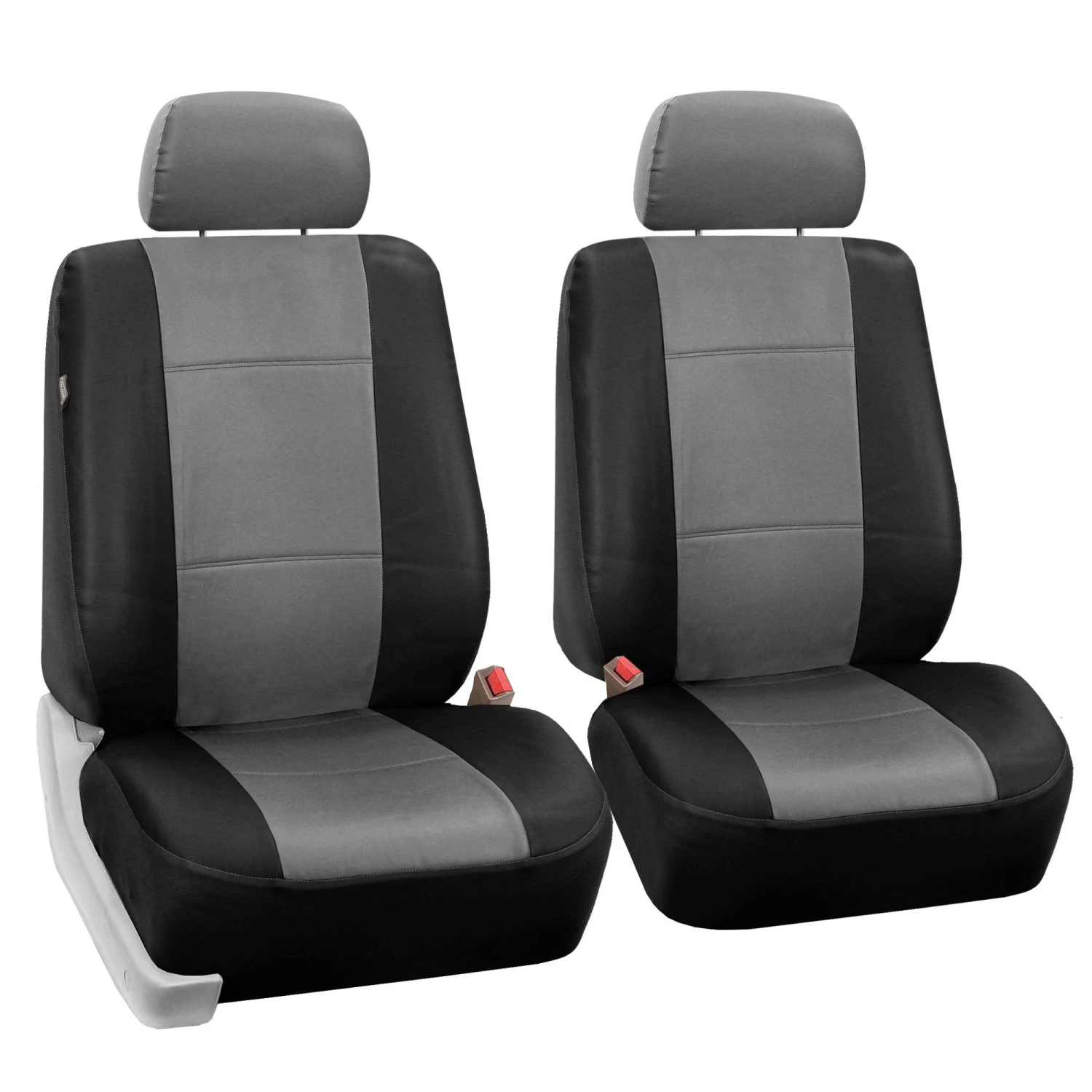 Premium PU Leather Seat Covers - Front Set Gray / Black(Premium Pu Leather Seat Covers Front Set Gray Black) 1 Premium PU Leather Seat Covers - Front Set Gray / Black(Premium Pu Leather Seat Covers Front Set Gray Black)