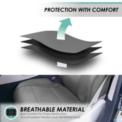 Premium PU Leather Seat Covers - Front Set Gray(Premium Pu Leather Seat Covers Front Set Gray) -FH Group pu002 solid gray 3