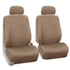 Premium PU Leather Seat Covers - Front Set Tan(Premium Pu Leather Seat Covers Front Set Tan)