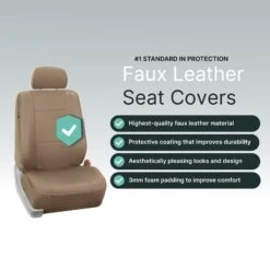 Premium PU Leather 3 Row 8 Seater - Tan Seat Covers(Premium Pu Leather 3 Row Seat Covers Tan) -FH Group pu002 tan 102 3
