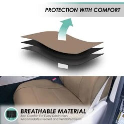 Premium PU Leather Seat Covers - Full Set Tan(Premium Pu Leather Seat Covers Full Set Tan) -FH Group pu002 tan 3 88cf0d59 c3c5 40c0 a511 8ef5281bbe3f