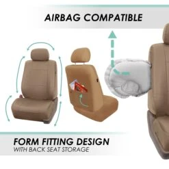 Premium PU Leather Seat Covers - Full Set Tan(Premium Pu Leather Seat Covers Full Set Tan) -FH Group pu002 tan 5 15b0c530 5db2 47bd b321 4b658191384f