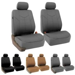 PU Leather Rome Seat Covers - Full Set Black(Pu Leather Rome Seat Covers Full Set Black) -FH Group pu009 variation