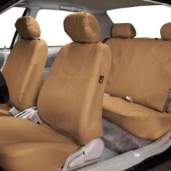 PU Leather Rome Seat Covers - Full Set Tan(Pu Leather Rome Seat Covers Full Set Tan) -FH Group pu009tan112 interior full e1575669503533