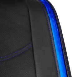 Galaxy13 Metallic Striped Deluxe Leatherette Seat Covers - Full Set Blue(Galaxy13 Metallic Striped Deluxe Leatherette Seat Covers Full Set Blue) -FH Group pu013 blue close