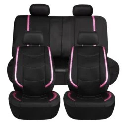 Galaxy13 Metallic Striped Deluxe Leatherette Seat Covers And Matching Floor Mats - Pink Combo Set(Galaxy13 Metallic Striped Deluxe Leatherette Seat Covers And Matching Floor Mats Pink Combo Set) 9 Galaxy13 Metallic Striped Deluxe Leatherette Seat Covers And Matching Floor Mats - Pink Combo Set(Galaxy13 Metallic Striped Deluxe Leatherette Seat Covers And Matching Floor Mats Pink Combo Set) -FH Group pu013 pink 3 1