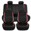 Galaxy13 Metallic Striped Deluxe Leatherette Seat Covers - Full Set Red(Galaxy13 Metallic Striped Deluxe Leatherette Seat Covers Full Set Red)