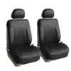 Quality Faux Leather Diamond Pattern Car Seat Cushions - Front Set Black(Quality Faux Leather Diamond Pattern Car Seat Cushions Front Set Black)