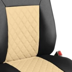 Quality Faux Leather Diamond Pattern Car Seat Cushions - Front Set Beige / Black(Quality Faux Leather Diamond Pattern Car Seat Cushions Front Set Beige Black) 11 Quality Faux Leather Diamond Pattern Car Seat Cushions - Front Set Beige / Black(Quality Faux Leather Diamond Pattern Car Seat Cushions Front Set Beige Black) -FH Group pu088rbeige details