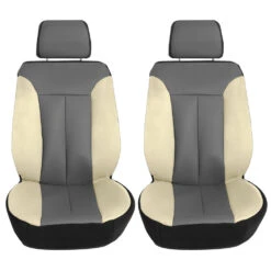 Apex90 Superior Faux Leather Car Seat Covers - Front Set Beige(Apex90 Superior Faux Leather Car Seat Covers Front Set Beige)
