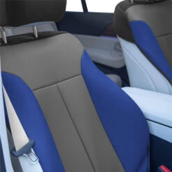 Apex90 Superior Faux Leather Car Seat Covers - Front Set Blue(Apex90 Superior Faux Leather Car Seat Covers Front Set Blue) -FH Group pu090102blue 4