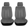 Apex90 Superior Faux Leather Car Seat Covers - Front Set Gray(Apex90 Superior Faux Leather Car Seat Covers Front Set Gray)
