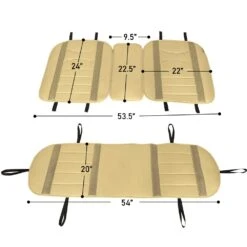 NeoBlend Leatherette Seat Cushions - Rear Beige / Tan(Neoblend Leatherette Seat Cushions Rear Beige Tan) 10 NeoBlend Leatherette Seat Cushions - Rear Beige / Tan(Neoblend Leatherette Seat Cushions Rear Beige Tan) -FH Group pu207beige dimension 1 e1596470680376