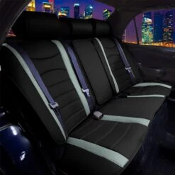 NeoBlend Leatherette Seat Cushions - Full Set Gray / Black(Neoblend Leatherette Seat Cushions Full Set Gray Black) -FH Group pu207black rear 2