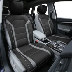Futuristic Faux Leather Seat Cushions - Full Set Gray(Futuristic Faux Leather Seat Cushions Full Set Gray) -FH Group pu208gray102 interior front e1574192431799 546e5dff 3320 4d77 9bb2 5621adcc85c5