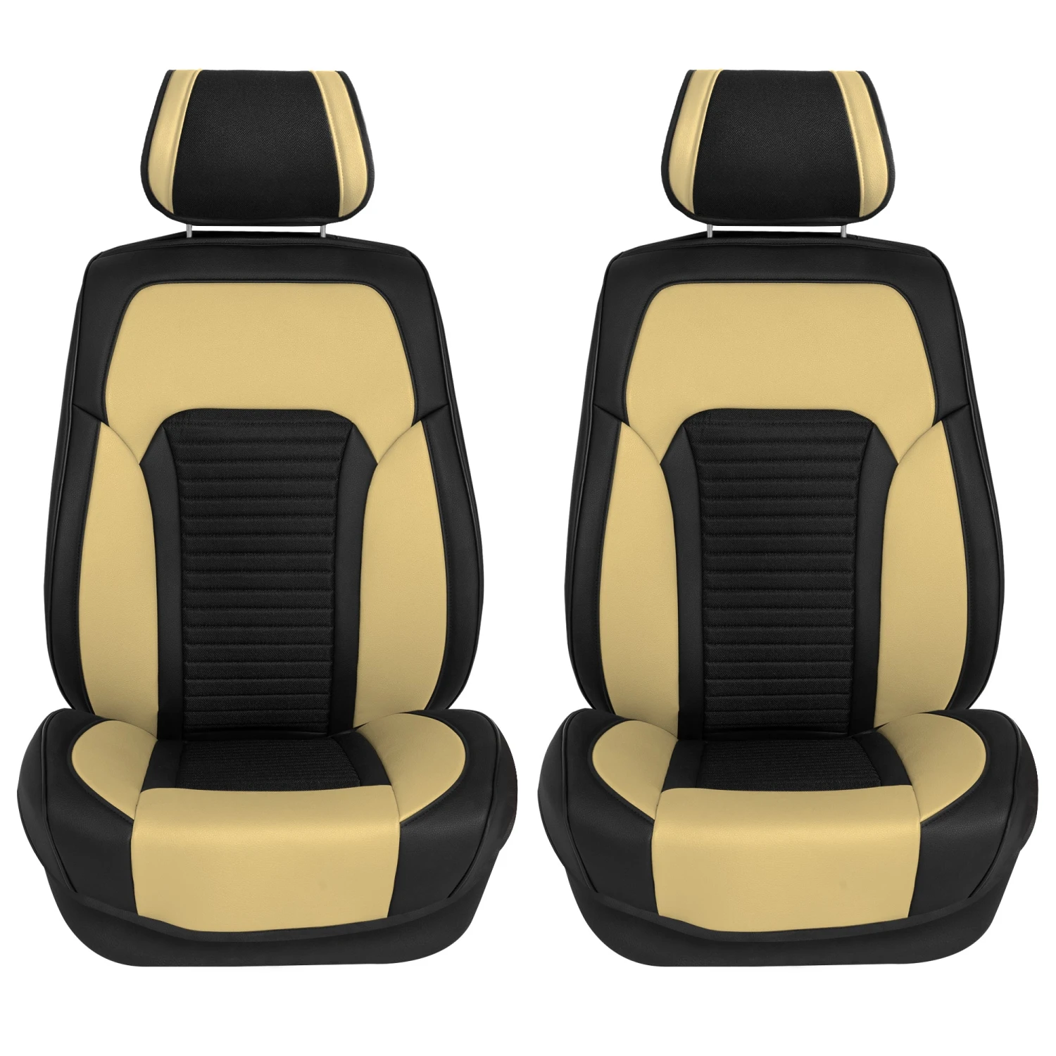 Tour19 Faux Leather 3D Mesh Seat Cushions - Front Set Beige(Tour19 Faux Leather 3d Mesh Seat Cushions Front Set Beige) 1 Tour19 Faux Leather 3D Mesh Seat Cushions - Front Set Beige(Tour19 Faux Leather 3d Mesh Seat Cushions Front Set Beige)