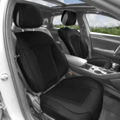 Tour19 Faux Leather 3D Mesh Seat Cushions - Front Set Black(Tour19 Faux Leather 3d Mesh Seat Cushions Front Set Black) 8 Tour19 Faux Leather 3D Mesh Seat Cushions - Front Set Black(Tour19 Faux Leather 3d Mesh Seat Cushions Front Set Black) -FH Group pu219black interior passenger side3