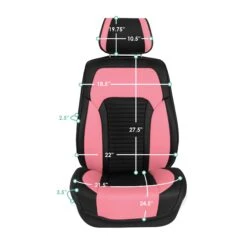 Tour19 Faux Leather 3D Mesh Seat Cushions - Front Set Pink(Tour19 Faux Leather 3d Mesh Seat Cushions Front Set Pink) -FH Group pu219pink dimension