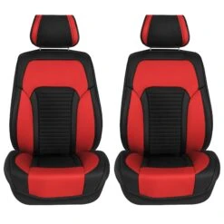 Tour19 Faux Leather 3D Mesh Seat Cushions - Front Set Red(Tour19 Faux Leather 3d Mesh Seat Cushions Front Set Red)
