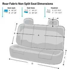 Classic Cloth Seat Covers - Rear Gray(Classic Cloth Seat Covers Rear Gray) -FH Group rear bench fabric split dimensions 2hr e1568915106468 888de169 044e 4c50 a713 7b749603820f