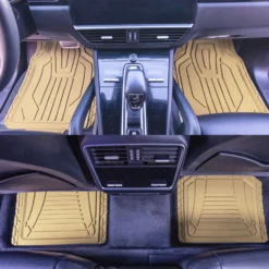 Classic Symmetrical Car Floor Mats - Full Set Beige(Classic Symmetrical Car Floor Mats Full Set Beige) -FH Group tm9003 beige 3