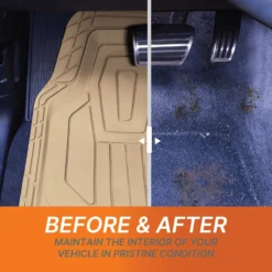 Classic Symmetrical Car Floor Mats - Full Set Beige(Classic Symmetrical Car Floor Mats Full Set Beige) -FH Group tm9003 beige 5