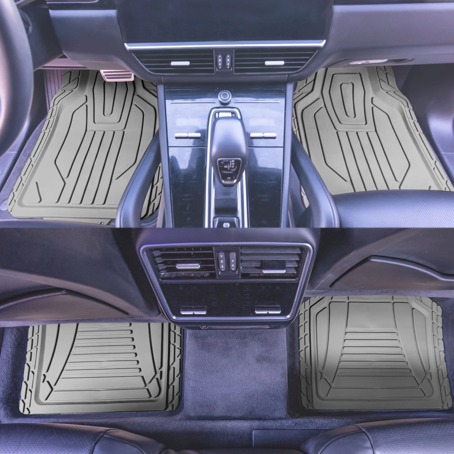Classic Symmetrical Car Floor Mats - Full Set Gray(Classic Symmetrical Car Floor Mats Full Set Gray) 3 Classic Symmetrical Car Floor Mats - Full Set Gray(Classic Symmetrical Car Floor Mats Full Set Gray) - Image 3