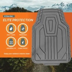 Classic Symmetrical Car Floor Mats - Full Set Gray(Classic Symmetrical Car Floor Mats Full Set Gray) 11 Classic Symmetrical Car Floor Mats - Full Set Gray(Classic Symmetrical Car Floor Mats Full Set Gray) -FH Group tm9003gray 4