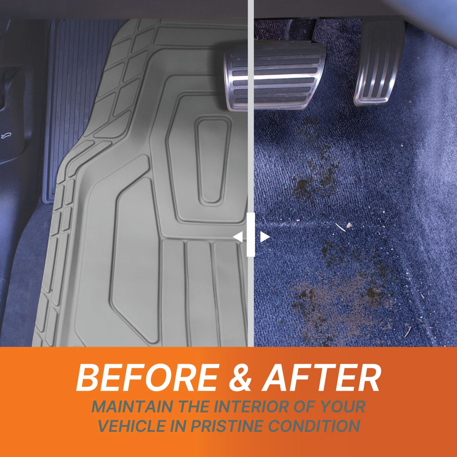 Classic Symmetrical Car Floor Mats - Full Set Gray(Classic Symmetrical Car Floor Mats Full Set Gray) 5 Classic Symmetrical Car Floor Mats - Full Set Gray(Classic Symmetrical Car Floor Mats Full Set Gray) - Image 5