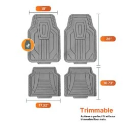 Classic Symmetrical Car Floor Mats - Full Set Gray(Classic Symmetrical Car Floor Mats Full Set Gray) 14 Classic Symmetrical Car Floor Mats - Full Set Gray(Classic Symmetrical Car Floor Mats Full Set Gray) -FH Group tm9003gray 7