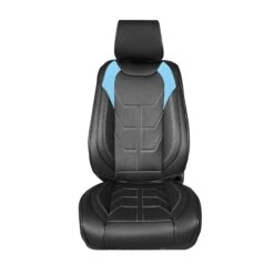 Bionic70 Deluxe Faux Leather Car Seat Covers With Contrast Stitching - Front Set Blue(Bionic70 Deluxe Faux Leather Car Seat Covers With Contrast Stitching Front Set Blue)